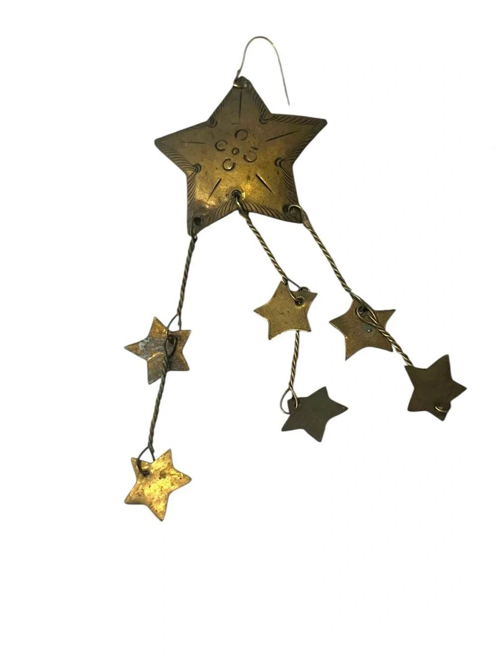 Brass Star Fall Drop Dangle Earrings - Gold Star Chandelier